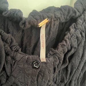 Free People Black Long Sleeve Top